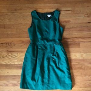 Green jcrew a line dress
